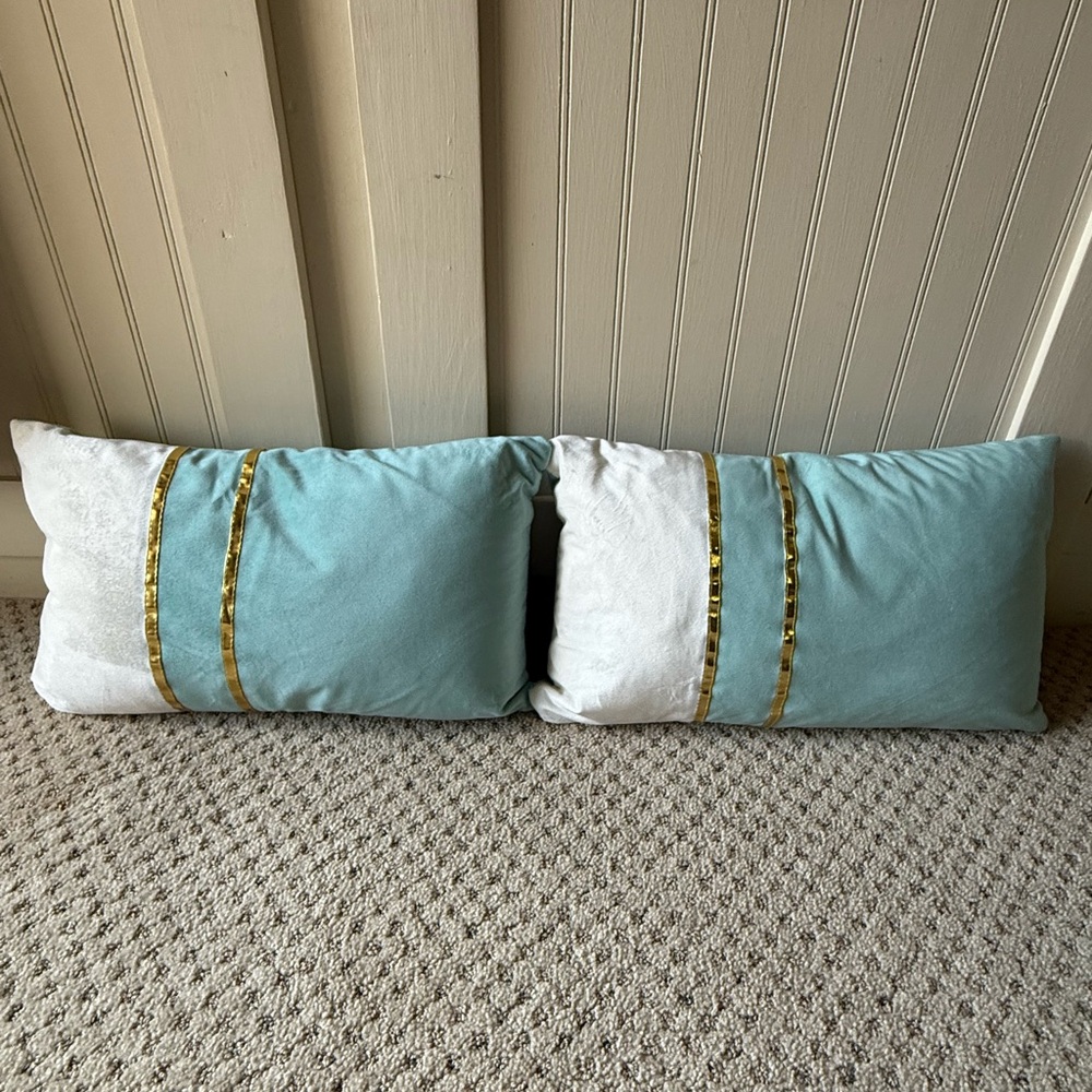 Zlina Velvet Decorative Lumbar Pillows 12x20 (Set Of 2)